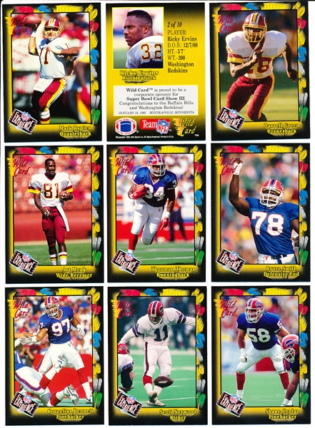 1991 Wild Card NFL Experience Super Bowl Card Show III Complete Set of 10