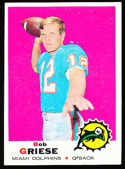 1969 Topps Fb- #161 Bob Griese, Dolphins