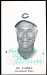 Autographed 1960’s Jim Turner Cincinnati Reds MLB B/W Photo Postcard