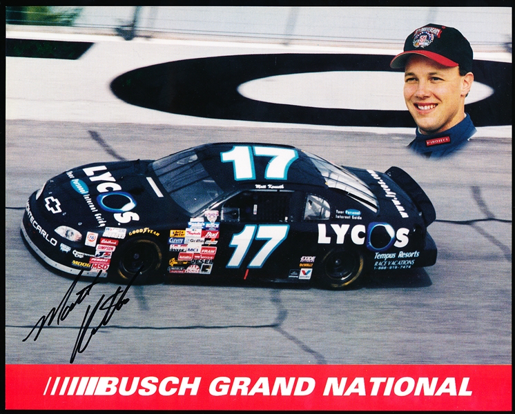 Autographed Matt Kenseth 1998 Busch Series #17 Lycos Car Color 8” x 10” Handout