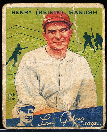 1934 Goudey Baseball- #18 Heinie Manush, Washington