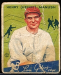 1934 Goudey Baseball- #18 Heinie Manush, Washington