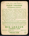 1934 Goudey Baseball- #22 Floyd (Arky) Vaughan, Pirates