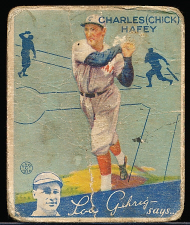 1934 Goudey Bb-#34 Chick Hafey, Reds