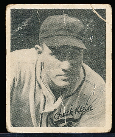 1936 Goudey B&W Bb- Chuck Klein- (OUT/ SINGLE Back)