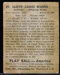 1939 Playball Bb- #89 Lloyd Waner, Pirates