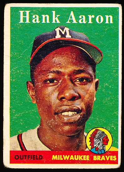 1958 Topps Baseball- #20 Hank Aaron, Braves