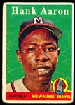 1958 Topps Baseball- #20 Hank Aaron, Braves