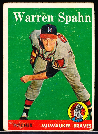 1958 Topps Baseball- #270 Warren Spahn, Braves