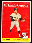 1958 Topps Baseball- #343 Orlando Cepeda RC, Giants