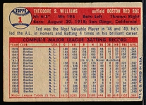 1957 Topps Baseball- #1 Ted Williams, Red Sox