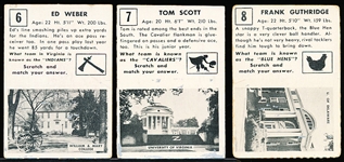 1951 Topps Magic Football- 3 Diff- All with scratched off silver back