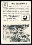 1951 Topps Magic Football- #10 Vic Janowicz, Ohio State RC- scratched off silver back.