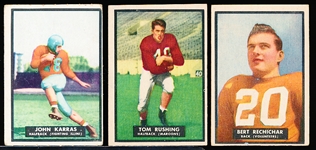 1951 Topps Magic Football- 3 Diff- All with partially scratched off silver back