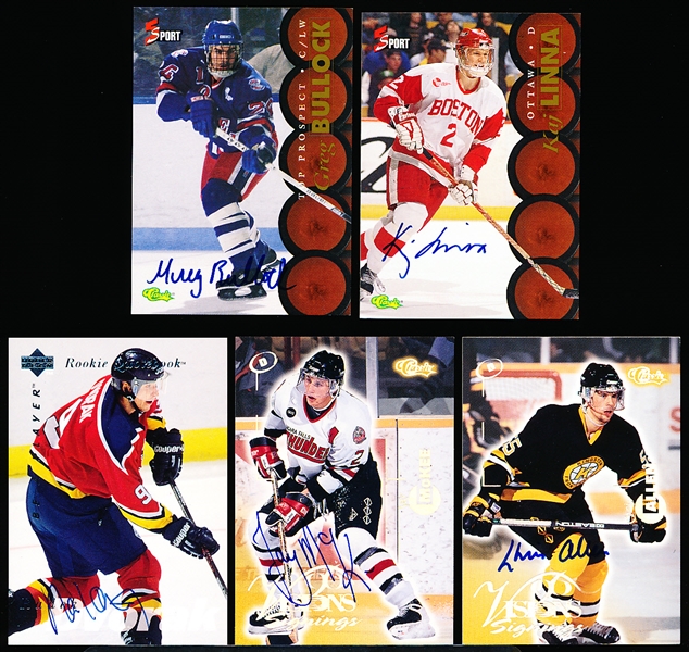 Lot Detail - Five Certified Autographed Hockey Cards