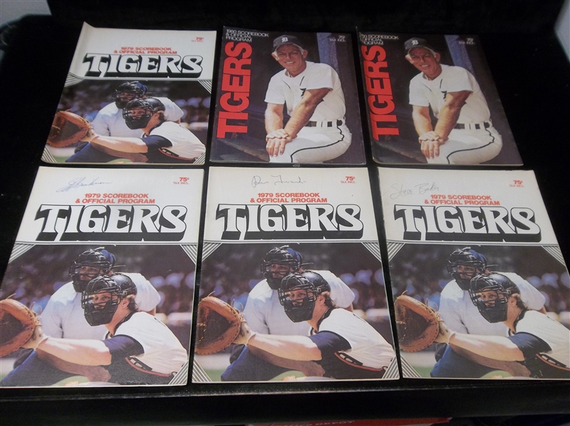 Autographed 1979-80 Detroit Tigers MLB Scorebooks- 6 Diff.