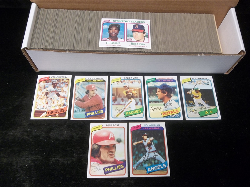 1980 Topps Baseball Complete Set of 726