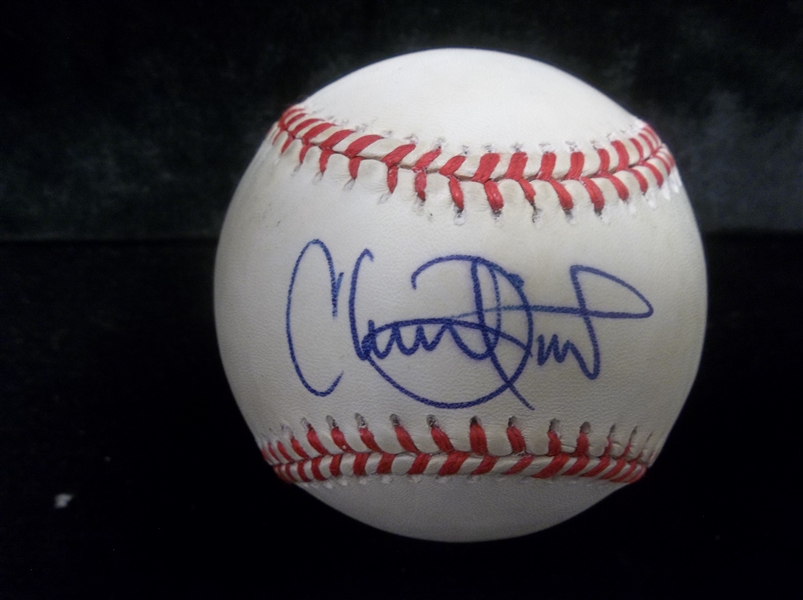 Autographed Chuck Finley Official A.L. (Budig Pres.) Baseball