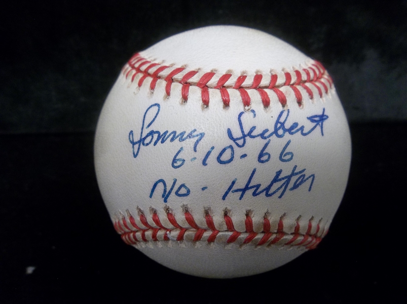 Autographed & Inscribed Sonny Siebert Official A.L. (Budig. Pres) Baseball