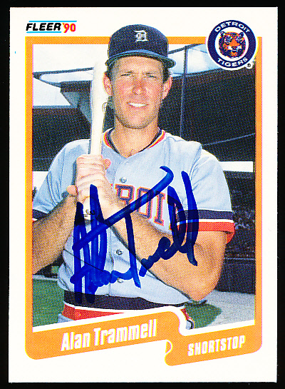 Lot Detail - Autographed 1990 Fleer Bsbl. #617 Alan Trammell, Tigers