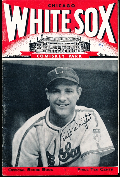 1947 Philadelphia A’s @ Chicago White Sox Score Book- Taft Wright Cover