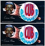 1969 Sales Merchandising “Cub Power”- Ernie Banks Sticker- 2 Stickers