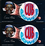 1969 Sales Merchandising “Cub Power”- Ernie Banks Sticker- 2 Stickers