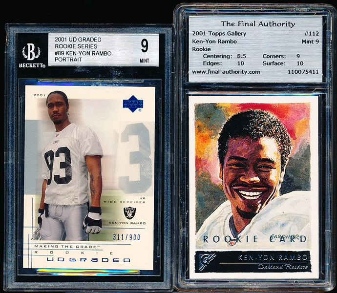 2001 Football- 2 Diff Graded Cards