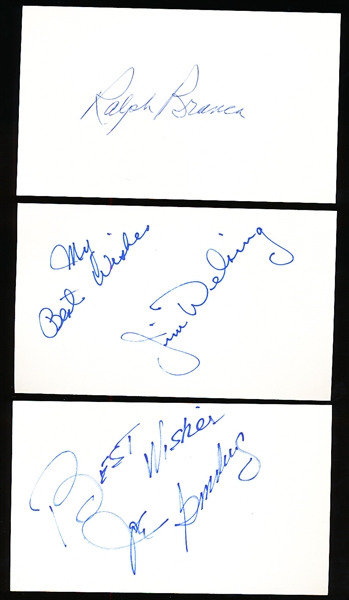 Autographed MLB Index Cards- 10 Diff.