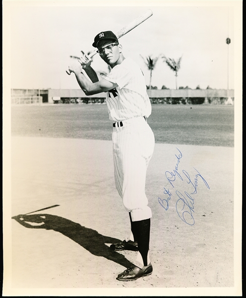 Autographed Phil Linz New York Yankees MLB B/W 8” x 10” Vintage Photo