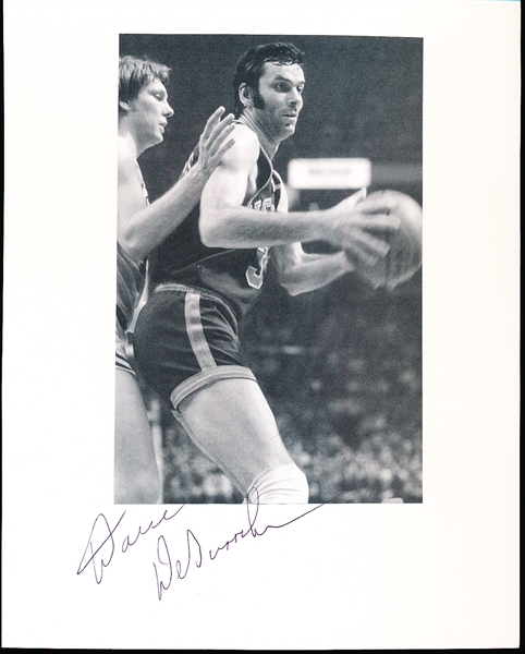 Autographed Dave DeBusschere New York Knicks NBA 8” x 10” Backer Board with B/W Photo Attached