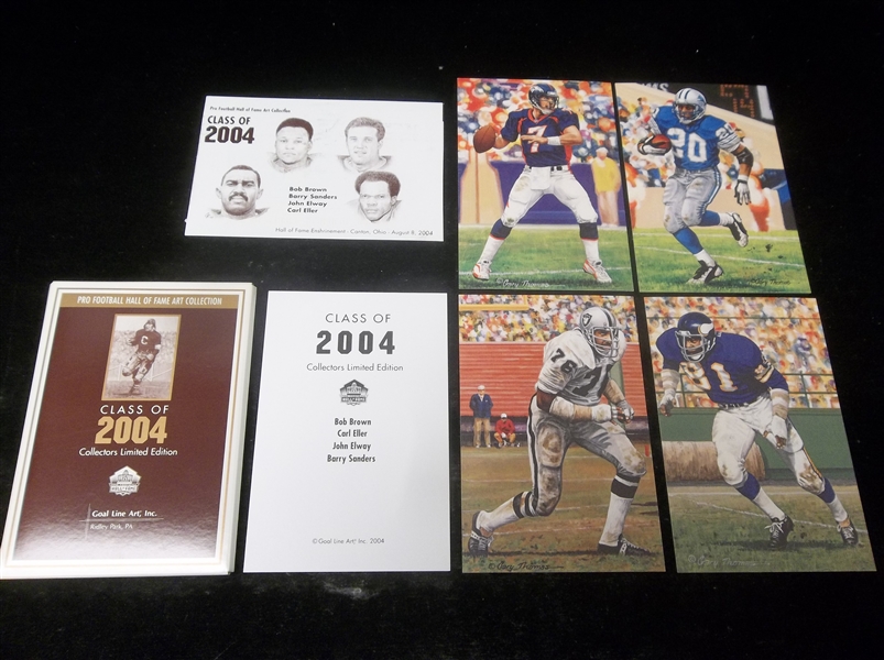 Unsigned 2004 Goal Line Art Pro FB HOF Cards- 1 Complete Set of 4 Cards