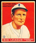 1933 Goudey Baseball- #115 Clifton Heathcote, Phillies