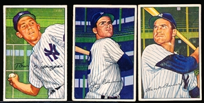 1952 Bowman Bb- 3 Diff New York Yankees