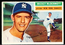 1956 Topps Baseball- #340 McDermott, Yankees- Last Card in the Set