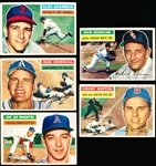 1956 Topps Baseball- 5 Diff- Gray Backs