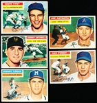 1956 Topps Baseball- 5 Diff- Gray Backs