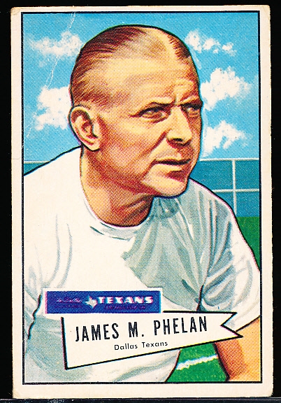 1952 Bowman Football Large- #122 James Phelan, Dallas Texans