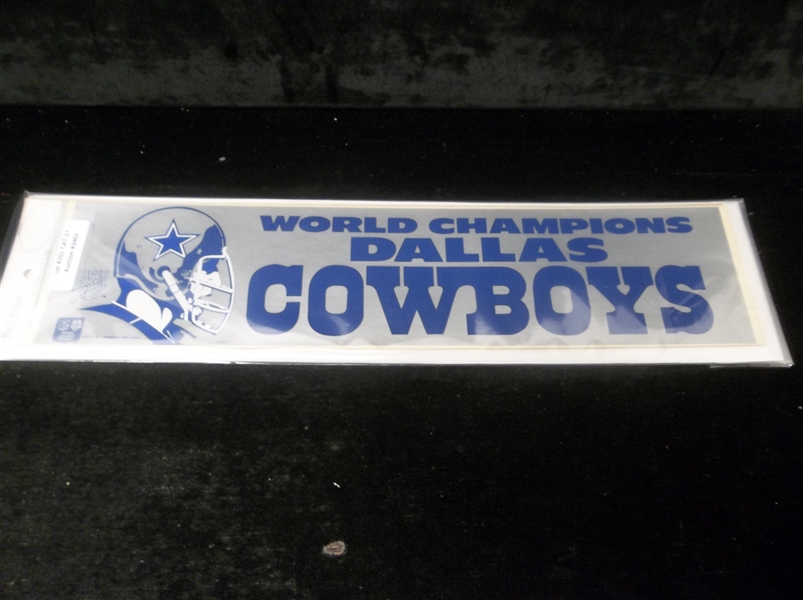 1978 World Champion Dallas Cowboys Bumper Stickers- Ten 3-¾” x 16” Bumper Stickers