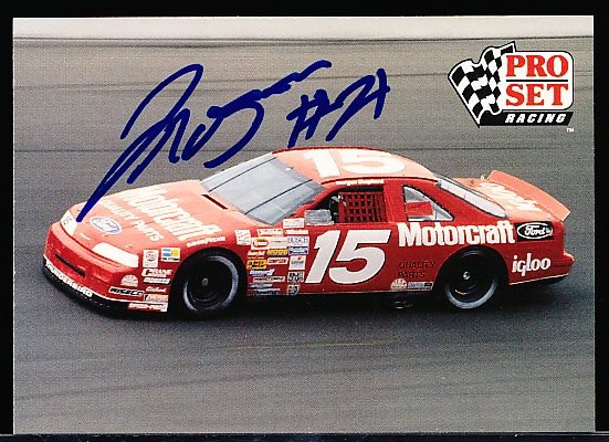 Autographed 1991 Pro Set NASCAR #42 Car 15 Motorcraft- Signed by Morgan Shepherd