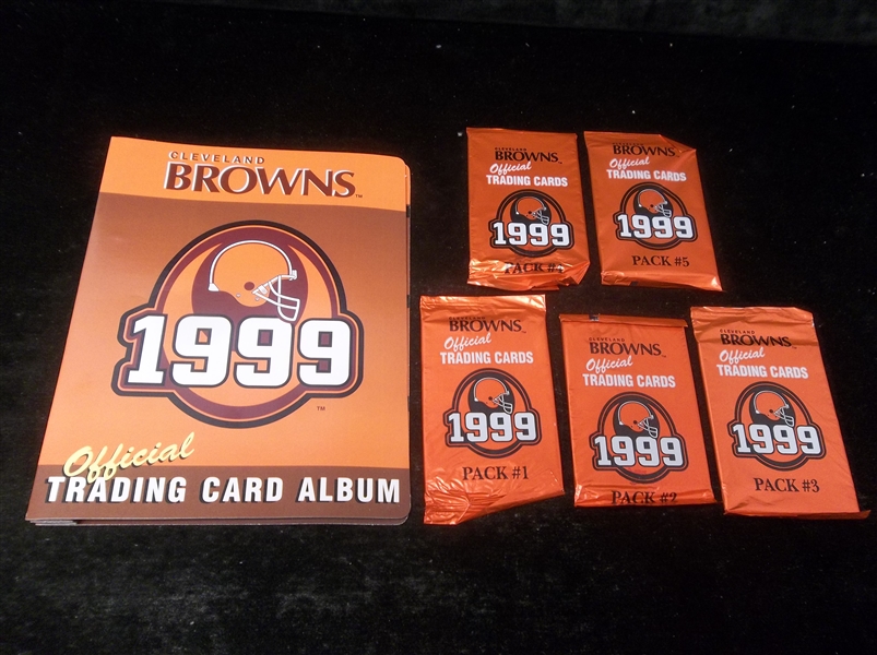 1999 Giant Eagle Cleveland Browns Trading Cards- 5 Diff. Unopened Packs Plus the Collection Album! 