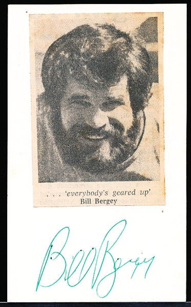 Autographed Bill Bergey NFL Index Card