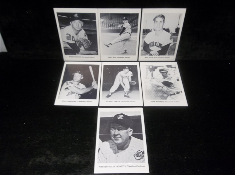 1963 Jay Publishing Cleveland Indians MLB- 7 Diff. Photos