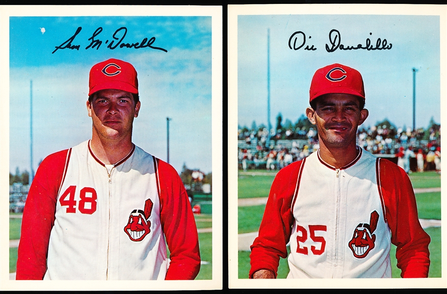 1967 Dexter Press/ Coca Cola Cleveland Indians MLB 5-½” x 7” Cards- 3 Diff.