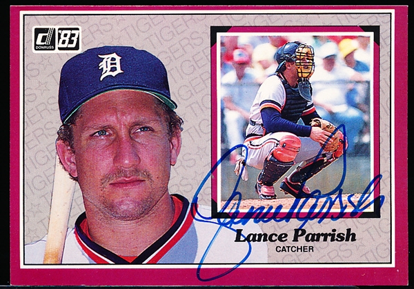 Autographed 1983 Donruss Action All-Stars #50 Lance Parrish, Tigers