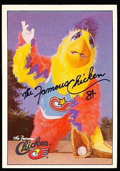 Autographed 1984 Donruss Bsbl. #651 The Famous Chicken