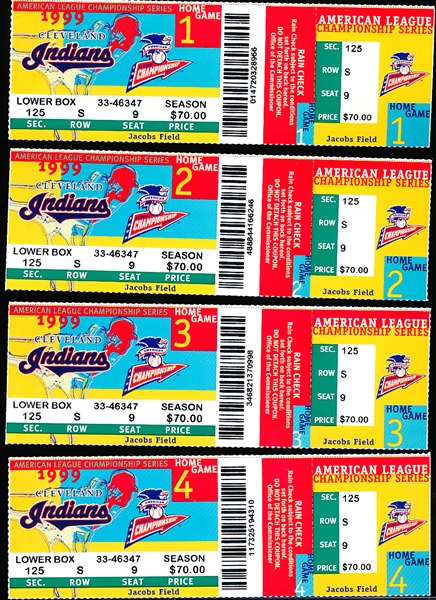 1999 Cleveland Indians ALCS “Ghost Tickets”- Home Games 1-4