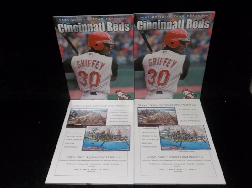 2001 Cincinnati Reds MLB Yearbooks- 4 Yearbooks- Ken Griffey, Jr. Cover