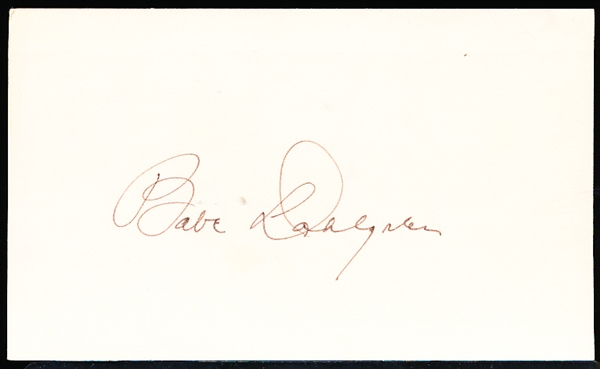 Autographed Babe Dahlgren MLB Index Card