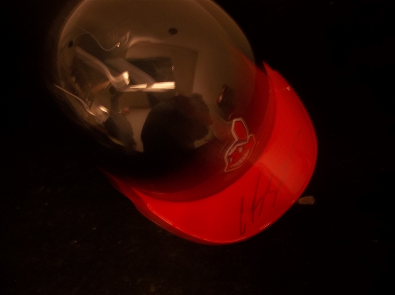 Autographed Carlos Santana Cleveland Indians MLB Mini Batting Helmet